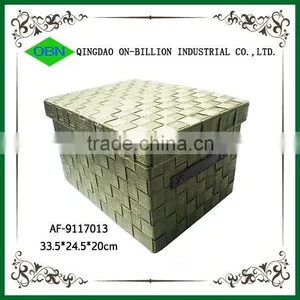 Handmade Decorative Nylon Woven Storage Box With Lid thumbnail-1