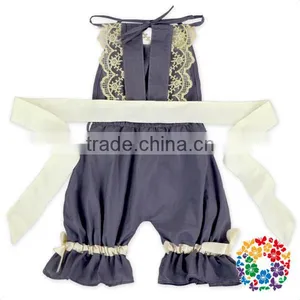 New Girl Grey Ivory Haven Romper Little Girls Bubble Short Romper thumbnail-2