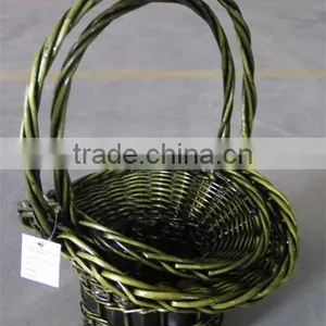 Wicker Storage Basket With Green Color thumbnail-1