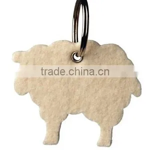 New Products Fashion Wholesale Animal Shape Key Ring Promotional Gift Craft Polyester Felt Sheep Keychain Made in China thumbnail-1
