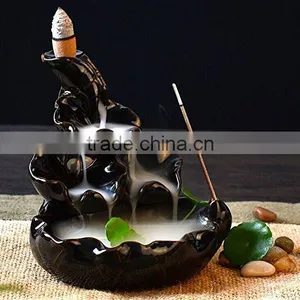 Ceramic Glaze Incense Smoke Cone Burner Backflow Censer Tower Holder thumbnail-3