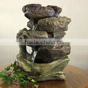 5-Step Rock Falls Tabletop Fountain With LED Lights thumbnail-1