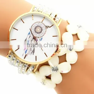 2017 Luxury Charming Decoration Watch Fashion Girl Pearl Wristwatch Lady Handmade Bracelet thumbnail-3