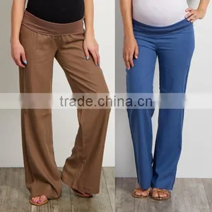 Plus Size Palazzo Pants Linen Maternity Pants thumbnail-1