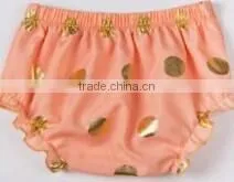 Wholesale Latest Design Girls Sequin Polka Dot Cotton Toddler Infant Shorts Baby Bloomers With Golden Dots thumbnail-1