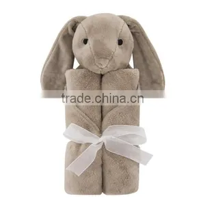 Best Sell Baby Product Soft Coral Fleece Push Rabbit Toy Thick Baby Thin Blanket thumbnail-1
