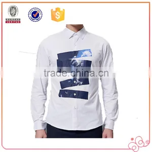 New Design High Quality 100% Cotton Men Casual Slim Fit Shirts Long Sleeve Custom Printing OEM Wholesale thumbnail-1