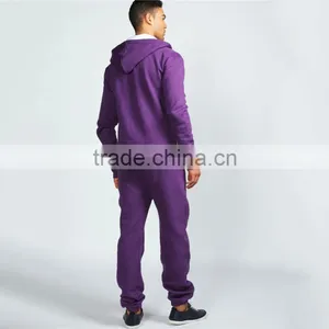Custom Fleece Soft Zip up Hoodie Adult Onesie Plain Colour thumbnail-2
