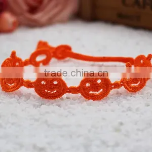 Diy Pumpkin Lamp Black Lace Braided Bracelets Cheap Pumpkin Lamp Design Lace Bracelets for Halloween Promotion Gifts thumbnail-2