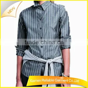 Long Sleeve Women Stripe Formal Shirt thumbnail-1