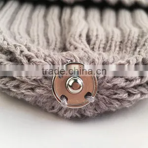 Myfur Newest Real Raccoon Fur Bobble Winter Knitting Wool Beanie Cap thumbnail-4