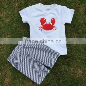 Boys Shorts Sets Crab Boys Summer Short Outfits Teen Korean Boys Clothing Sets Toddler Boys Boutique Clothing Boys Sets 2015 thumbnail-1