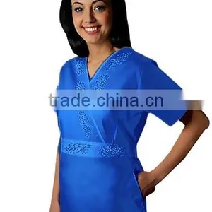 Ladies Mock Wrap Scrub Top thumbnail-6