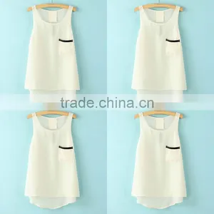 Newest Fashion Chiffon Ruffles Lace Patchwork Womens Tops thumbnail-2