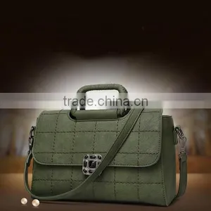 Korea Style Women PU Leather Green Shoulder Bag Polyester 82649 thumbnail-1