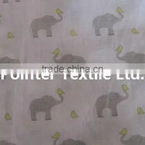 100%cotton Gentle Muslin Gauze 21s/32s/40s Printed/ Grey Muslin Gauze Floral Print thumbnail-2