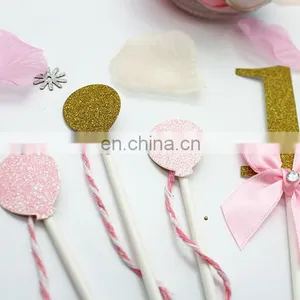 Unique Design Balloon Shape Baby 1 With Bow Birthday Cake Toppers thumbnail-3