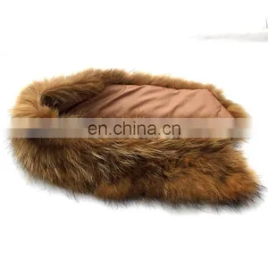 Natural Top Quality Color Real Raccoon Fur Collar for Jackets thumbnail-6
