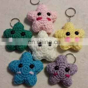 Crochet Star Keychain,amigurumi Star,kawaii Star, Lucky Star thumbnail-1