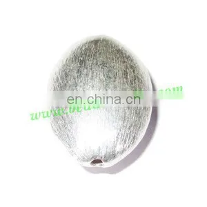 Silver Plated Brushed Beads, Size: 25x17x10mm, Weight: 3.43 Grams. BMSPBR064 thumbnail-1