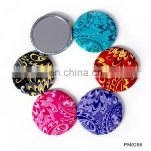 Single Sided Personalized Flowers Bird Metal Round Pocket Mirror Make-Up Mirror thumbnail-5