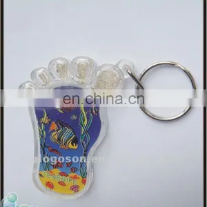Personalized Foot Shape Photo Plastic Keyring thumbnail-1