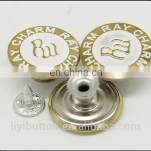 Direct Sale From Factory, Fashionable Bronze With Painting Brass Removable Button for Garment thumbnail-3