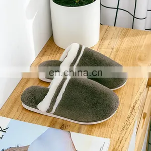 Women's Fuzzy Fluffy Furry Fur House Memory Foam Sandals Stripe Slipper thumbnail-4
