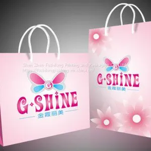 Custom Printed Personalized Pink Matte Laminated Retail Shopping Euro Tote Paper Bag With Logos thumbnail-1