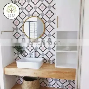 Special Artistic Floor Tile Antique Living Room Balcony Anti-slip Pink Floret Brick thumbnail-5