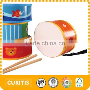 2014 Popular Child Toys Mini Wooden Musical Instruments Drum Kit Drum Set Toy Drum Quality Choice thumbnail-1