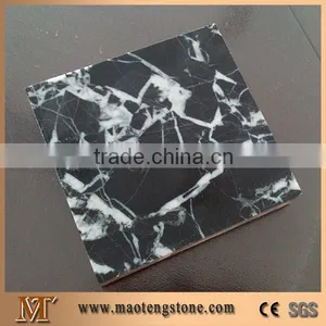 Nero Marquina Marble, Black Background & White Vein Marble thumbnail-1