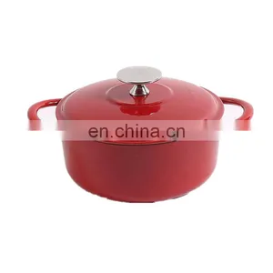 Classic Red Cooking Pot Wholesale Kitchen Enamel Cast Iron Cookware thumbnail-1