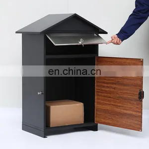 Waterproof Wall Mounted Letterbox Door Home Wooden Parcel Mailing Box Safe Wall Post Box thumbnail-4