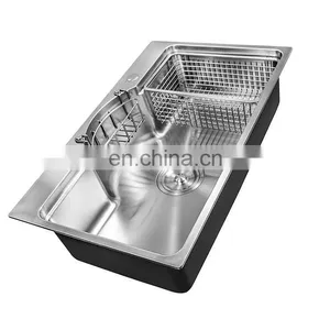 Stainless Steel Drain Board Square Kitchen Basin Sink thumbnail-1