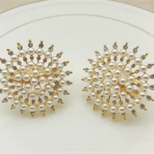 Factory Popular Wholesale Pearl And Diamond Napkin Ring Holder thumbnail-1