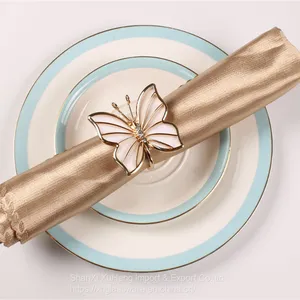 Manufacture Directly Wholesale Butterfly Table Napkin Ring Holder For Wedding thumbnail-3