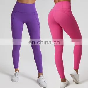 Wholesale Customized Logo Sexy With Pockets Fitness Gym Tights Leggings Yoga Pants Women Workout Training Exercise Wear Clothes thumbnail-1