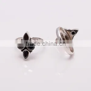 BLACK ONYX TOE RING ,925 Sterling Silver Jewelry Wholesale,WHOLESALE SILVER JEWELRY,SILVER EXPORTER,SILVER JEWELRY FROM INDIA thumbnail-1