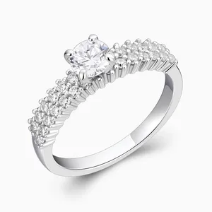 Shining Star Jewelry Dainty Round Cz Ring Women Sterling Silver Wedding Rings thumbnail-3