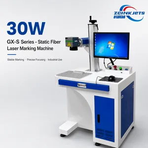 ZCINKJETS 30W GX-S Static Fiber Laser Marking Machine for Metal Logo QR Code Serial Number Engraving With Custom Power Solutions thumbnail-1