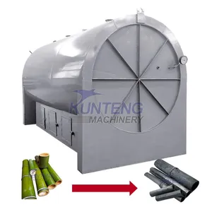 Jute Stick Cotton Stem Horizontal Carbonization Furnace Industrial Carbon Powder Production Machine EPC thumbnail-1
