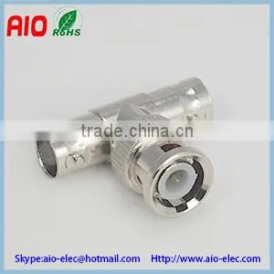 BNC Tee T-Adapter Jack Plug Jack BNC Male TO 2 Double Female Coaxial Splitter Surveillance Equipment thumbnail-1