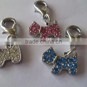DIY Full Rhinestone Zinc Alloy Charms Dog Pendants thumbnail-1