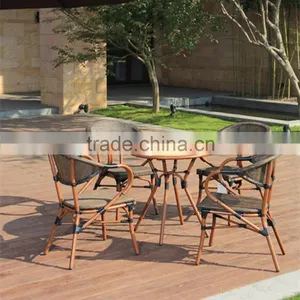 Comfortable Garden Rattan Relax Chair Cast Aluminum Outdoor French Bistro Rattan Chairs thumbnail-6