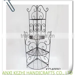 KZ140125 Home Organizer Rack Iron 3-tiers Standing Metal Shelf thumbnail-4