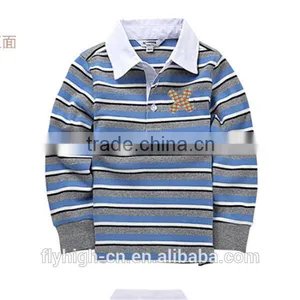Long Sleeve Striped Polo T Shirt for Kids thumbnail-1
