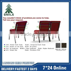 Wholesale Price Stackable and Connecting Church Chair With High Duty Frame thumbnail-1