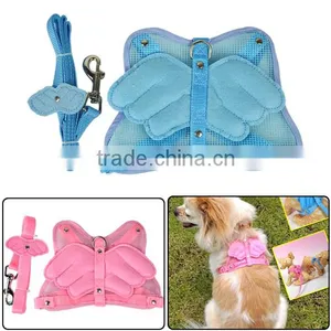 New Angel Wings Pet Dog Adjustable Safety Harness Mesh & Leash 2 Colors 7054 thumbnail-1