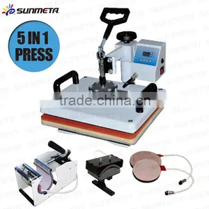 5 in 1 White Heat Press Transfer Sublimination Machine t Shirting Printing Machine thumbnail-1